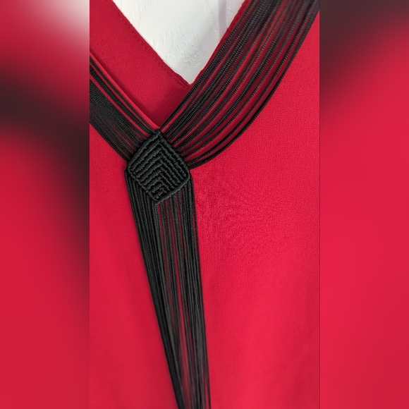 Red Chiffon Blouse, Le Chateau - Picture 2 of 7